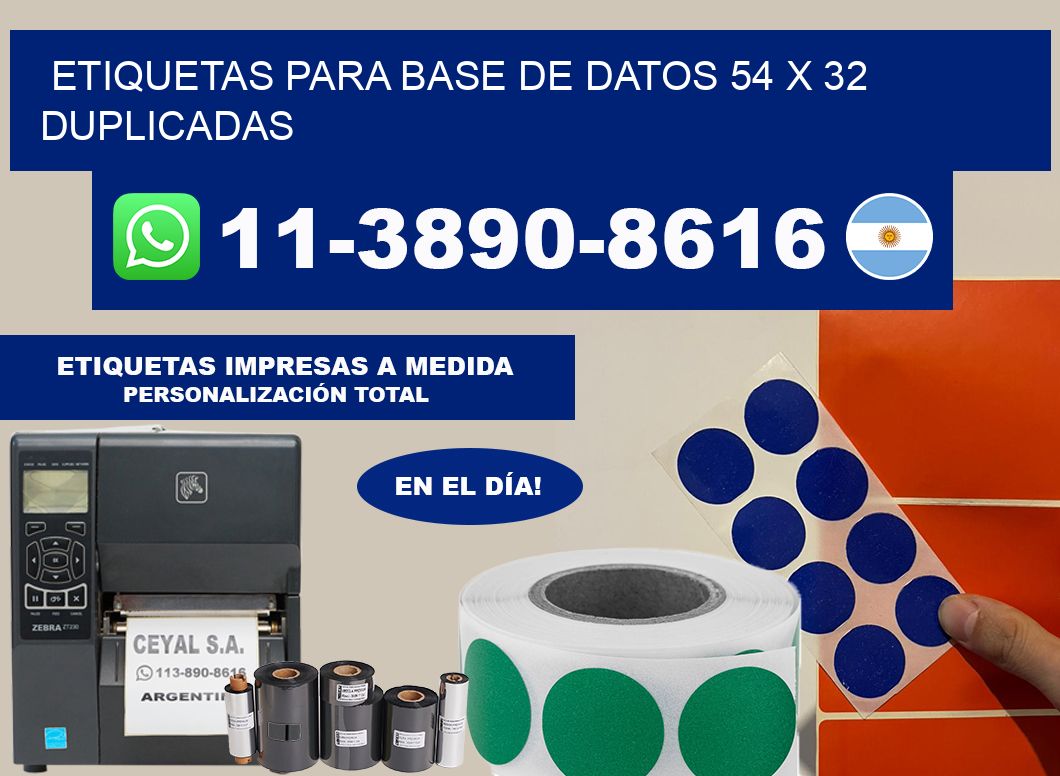 etiquetas para base de datos 54 x 32 duplicadas