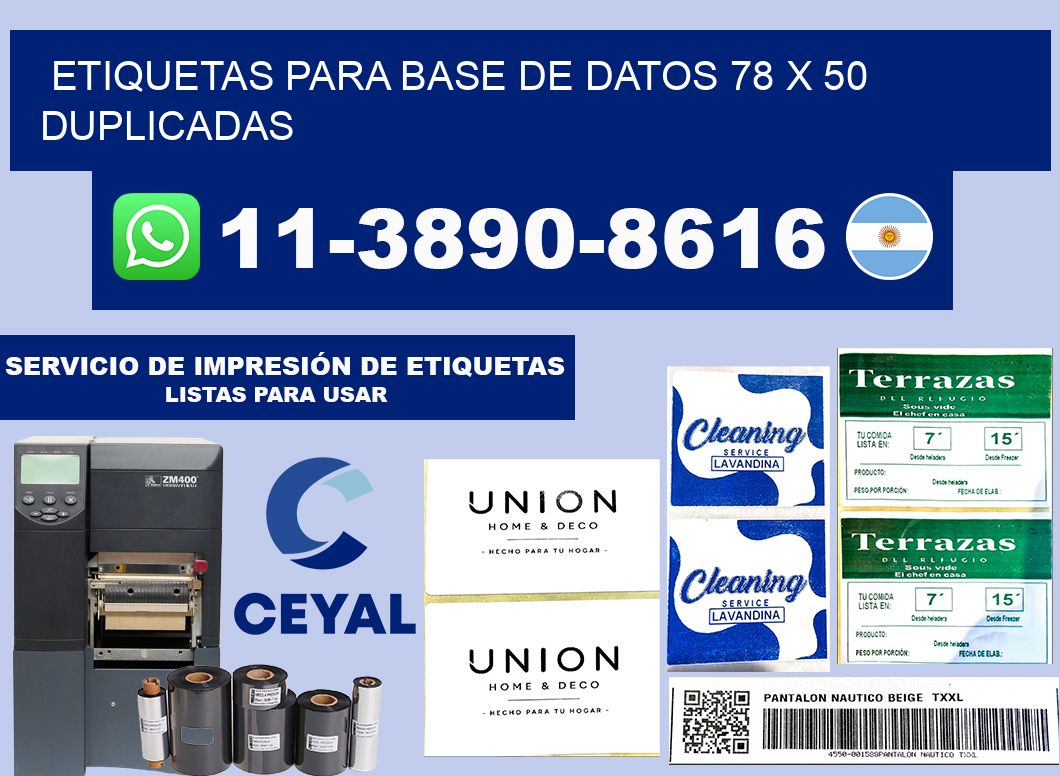 etiquetas para base de datos 78 x 50 duplicadas