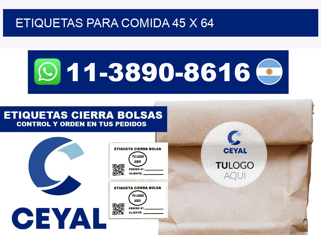 etiquetas para comida 45 x 64