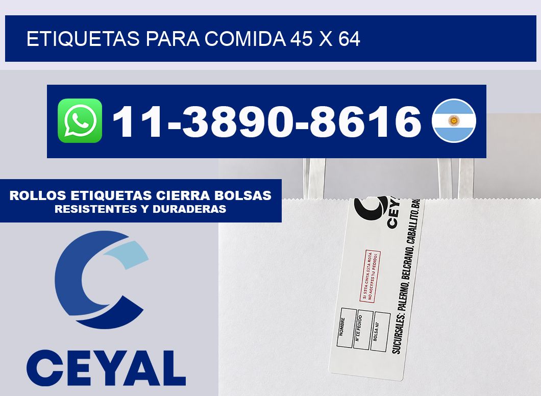 etiquetas para comida 45 x 64