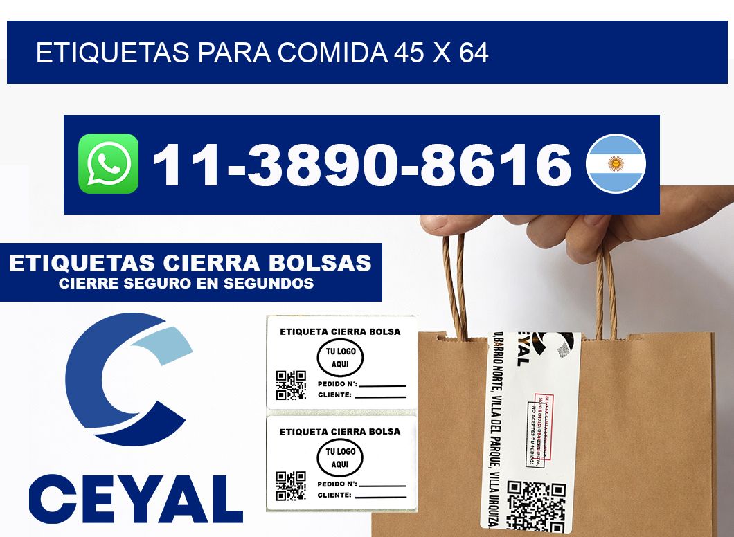 etiquetas para comida 45 x 64