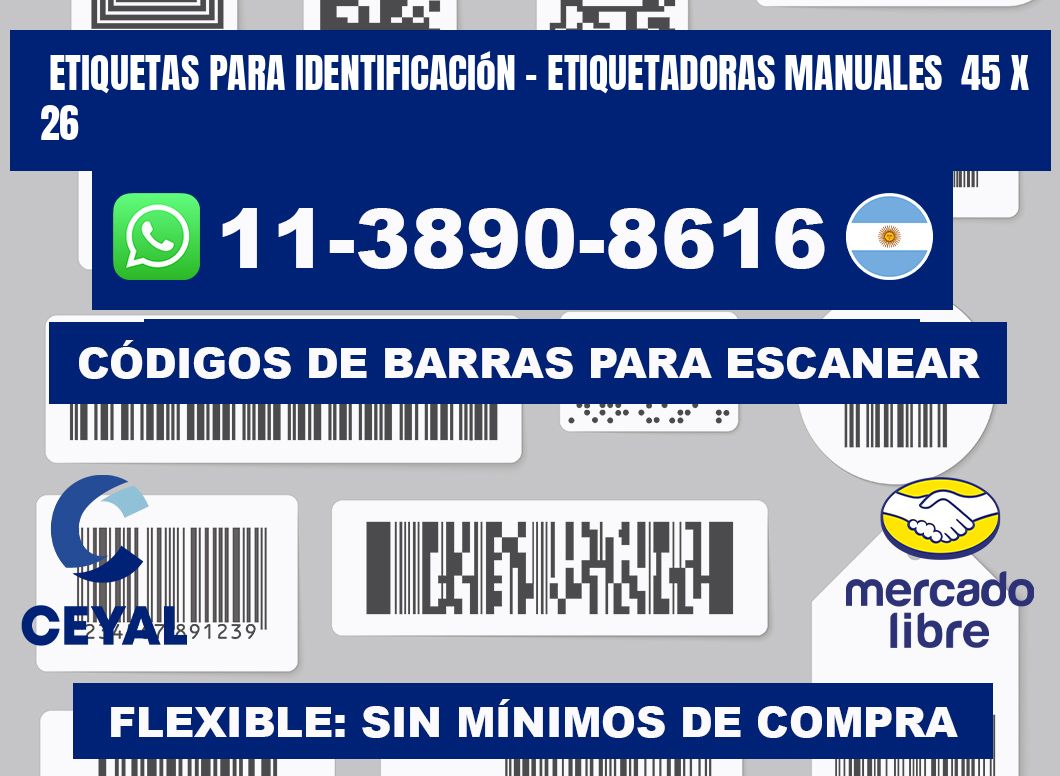 etiquetas para identificación - Etiquetadoras Manuales  45 x 26