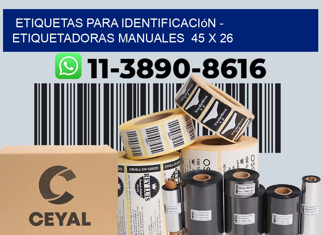 etiquetas para identificación - Etiquetadoras Manuales  45 x 26