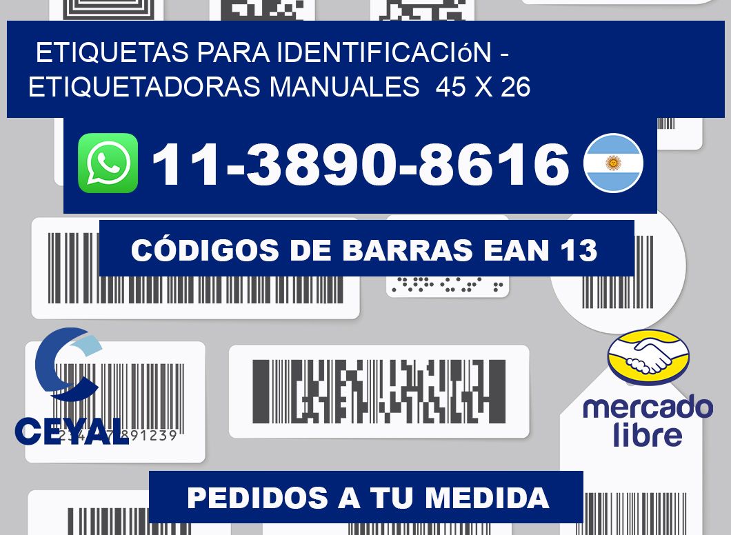 etiquetas para identificación - Etiquetadoras Manuales  45 x 26