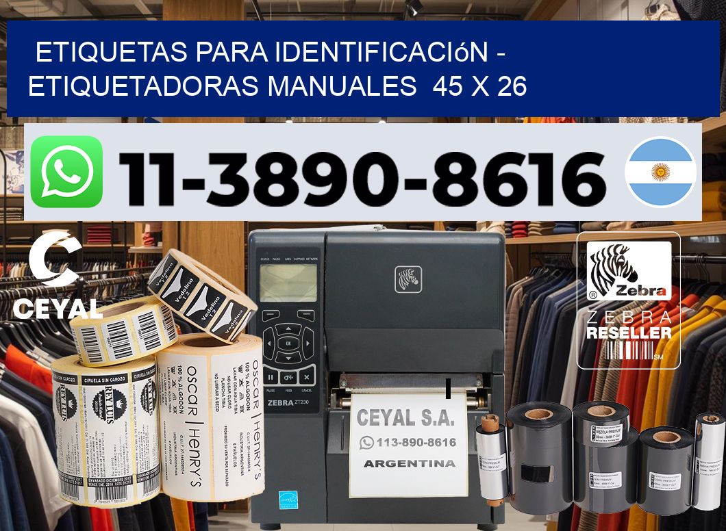 etiquetas para identificación – Etiquetadoras Manuales  45 x 26