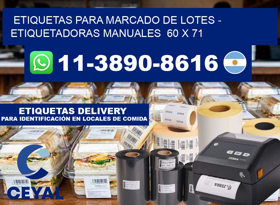 etiquetas para marcado de lotes - Etiquetadoras Manuales  60 x 71