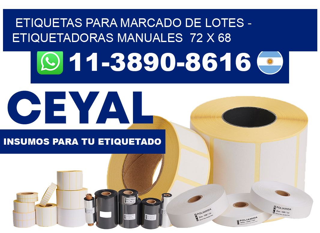 etiquetas para marcado de lotes - Etiquetadoras Manuales  72 x 68