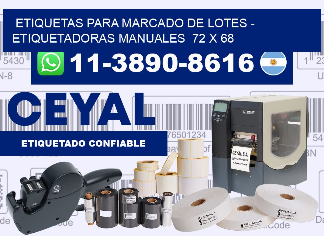 etiquetas para marcado de lotes – Etiquetadoras Manuales  72 x 68