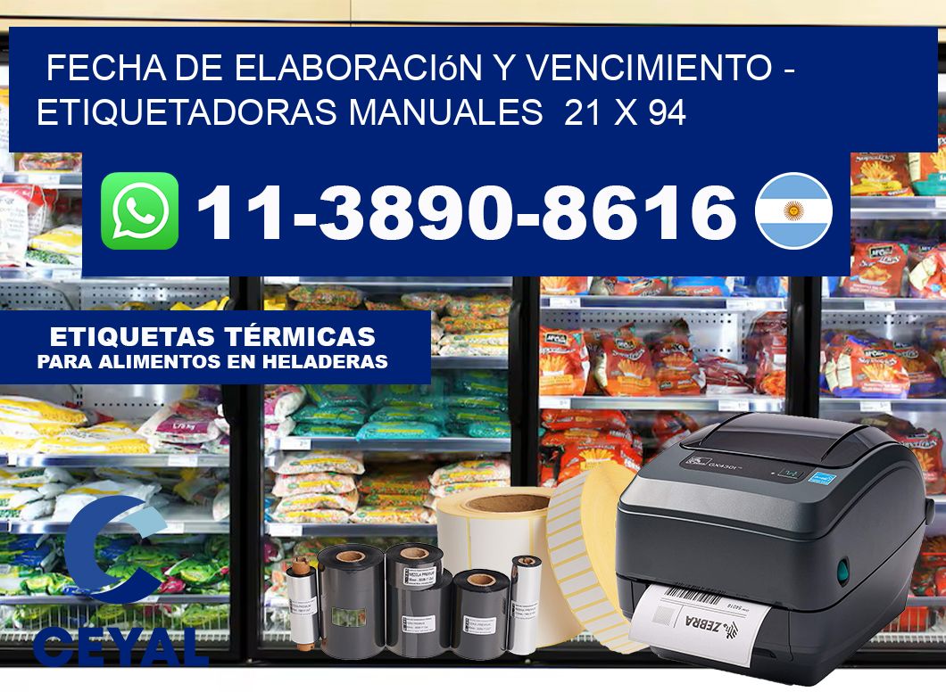 fecha de elaboración y vencimiento – Etiquetadoras Manuales  21 x 94