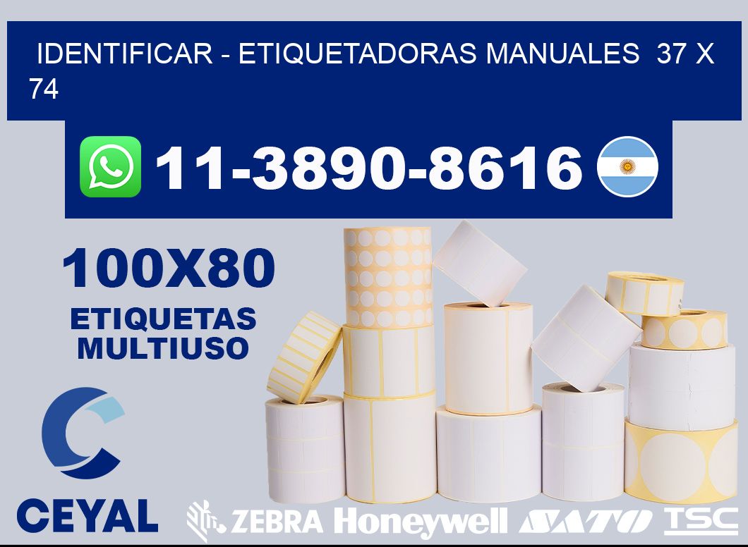 identificar - Etiquetadoras Manuales  37 x 74