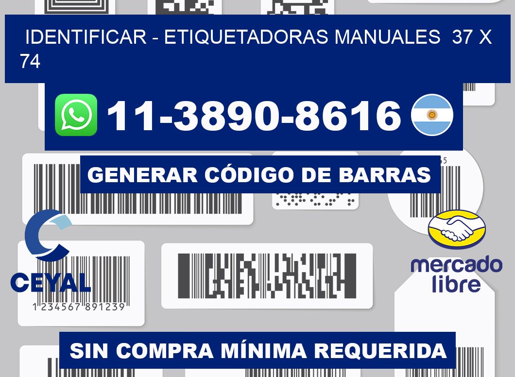 identificar - Etiquetadoras Manuales  37 x 74