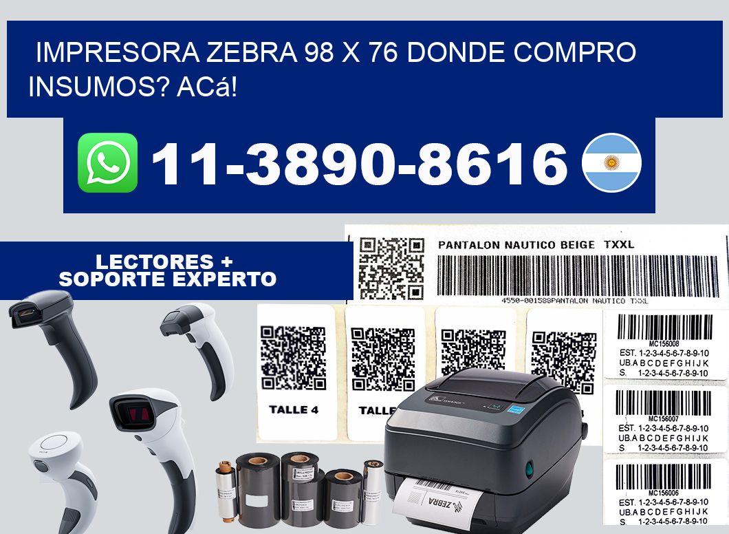 impresora zebra 98 x 76 Donde compro insumos? Acá!