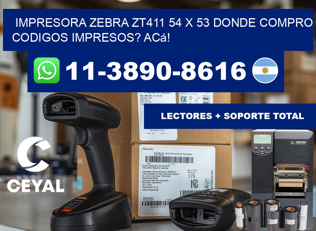 impresora zebra zt411 54 x 53 Donde compro codigos impresos? Acá!