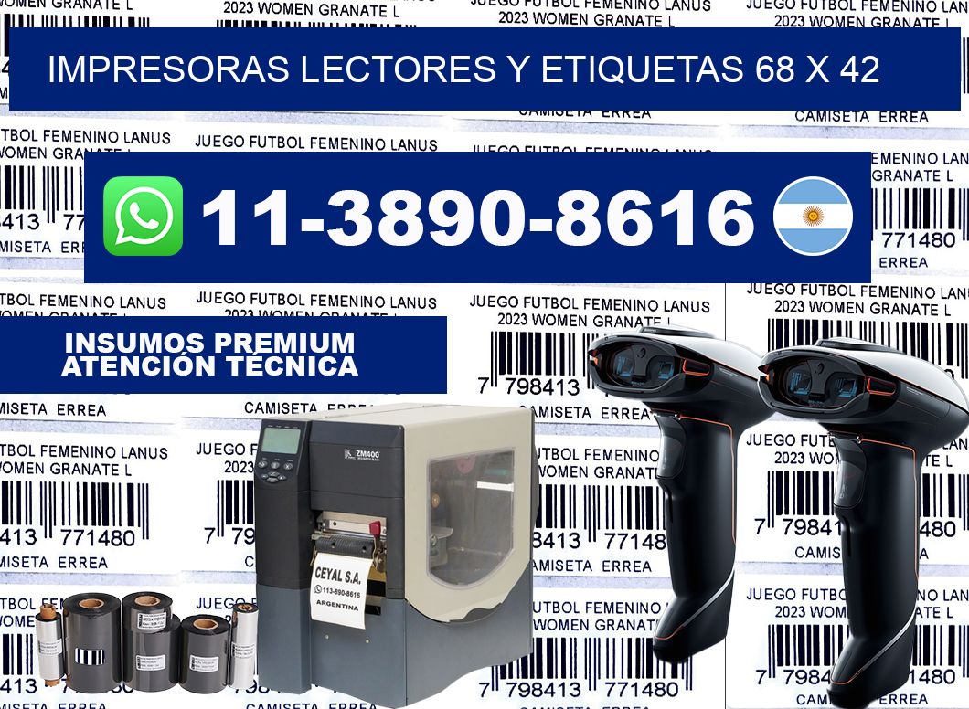 impresoras lectores y etiquetas 68 x 42