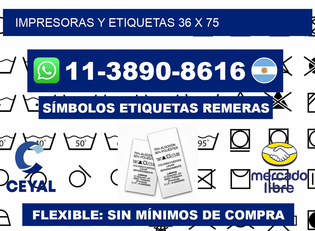 impresoras y etiquetas 36 x 75