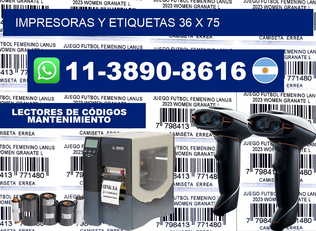 impresoras y etiquetas 36 x 75