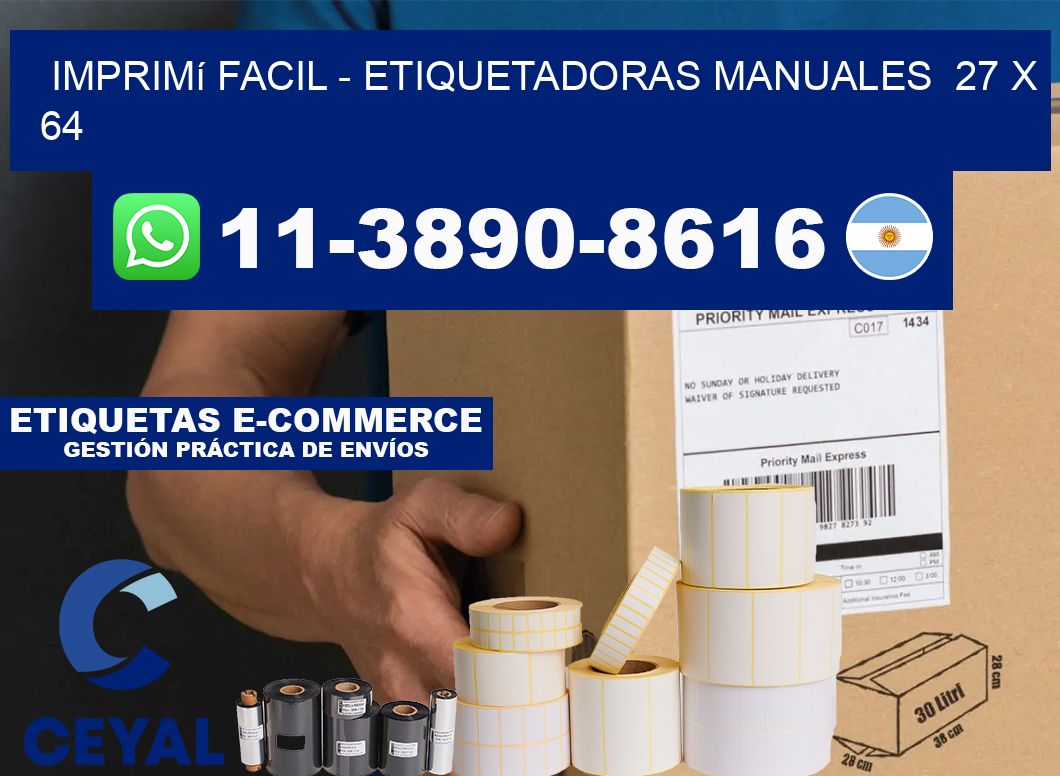 imprimí facil - Etiquetadoras Manuales  27 x 64