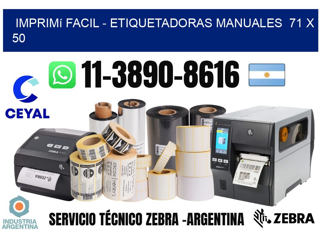 imprimí facil - Etiquetadoras Manuales  71 x 50