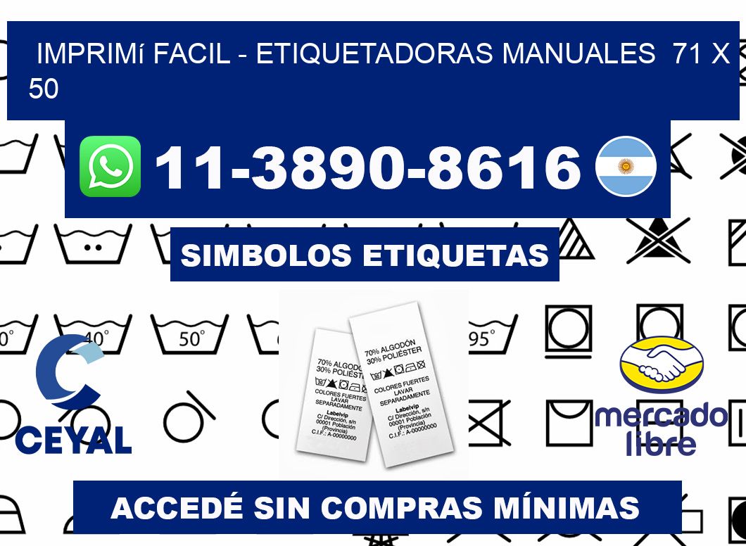 imprimí facil - Etiquetadoras Manuales  71 x 50