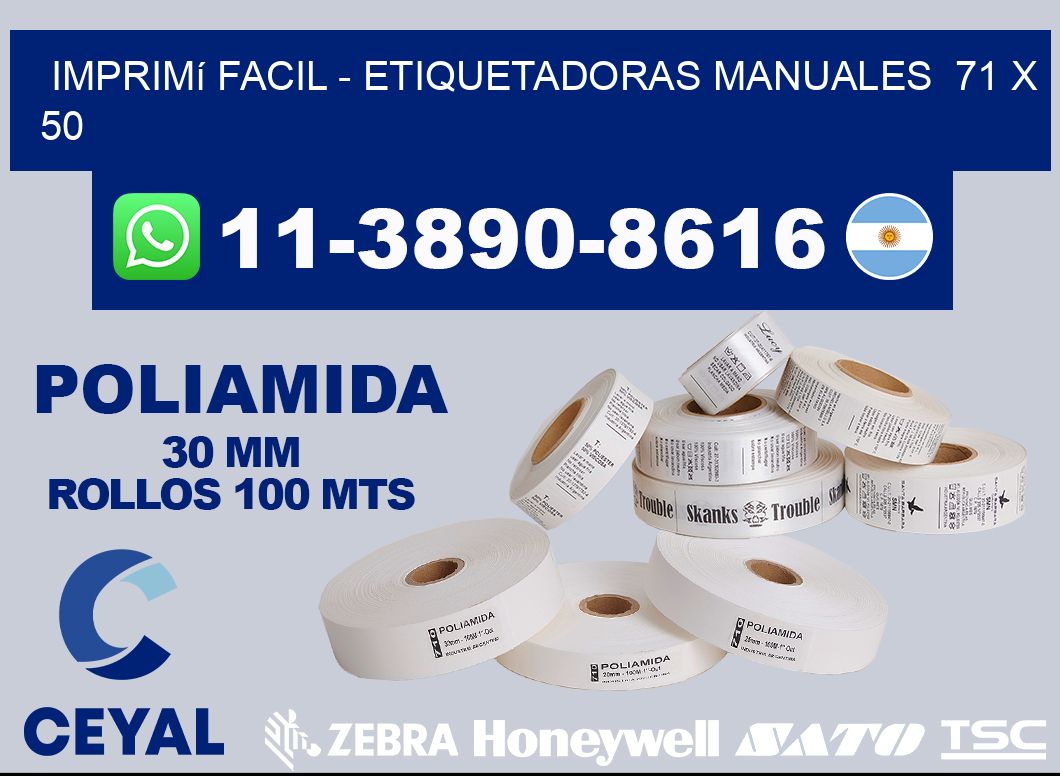 imprimí facil – Etiquetadoras Manuales  71 x 50