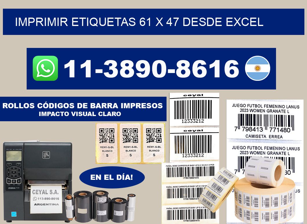 imprimir etiquetas 61 x 47 desde excel