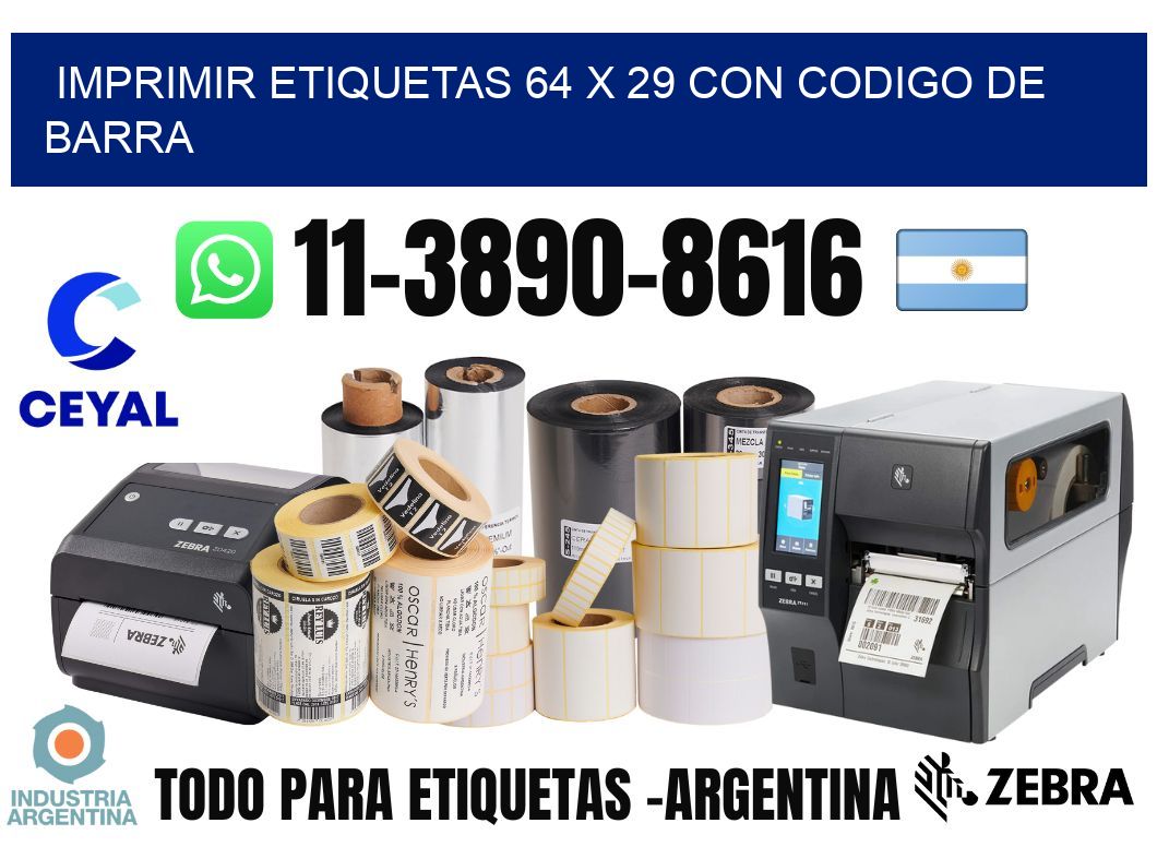 imprimir etiquetas 64 x 29 con codigo de barra