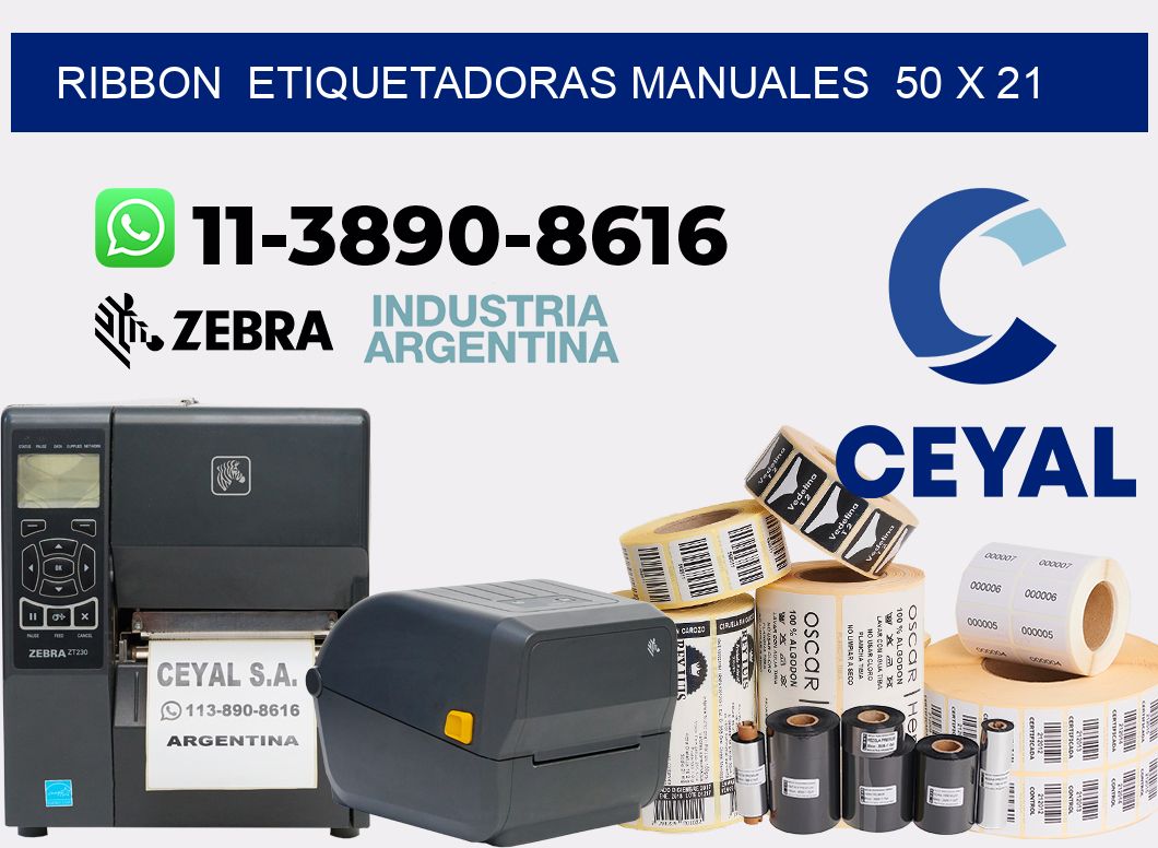 ribbon  Etiquetadoras Manuales  50 x 21