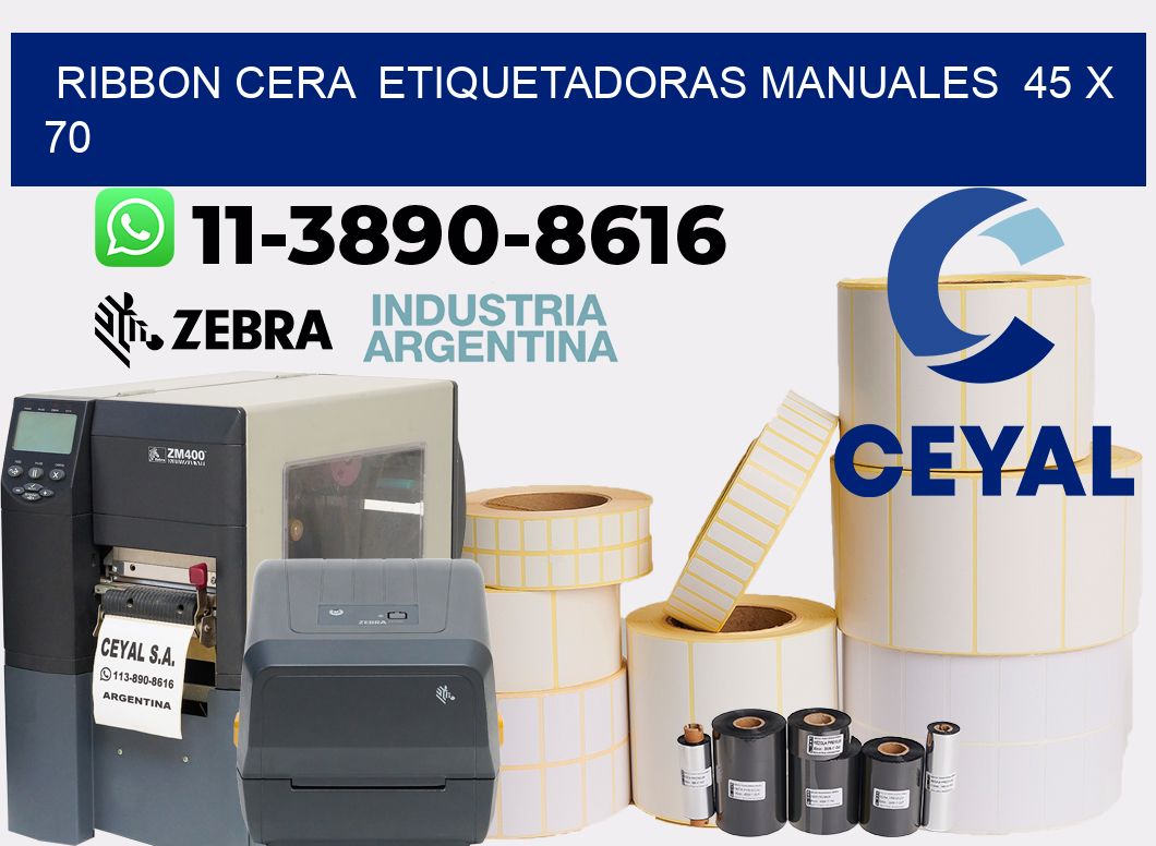 ribbon cera  Etiquetadoras Manuales  45 x 70