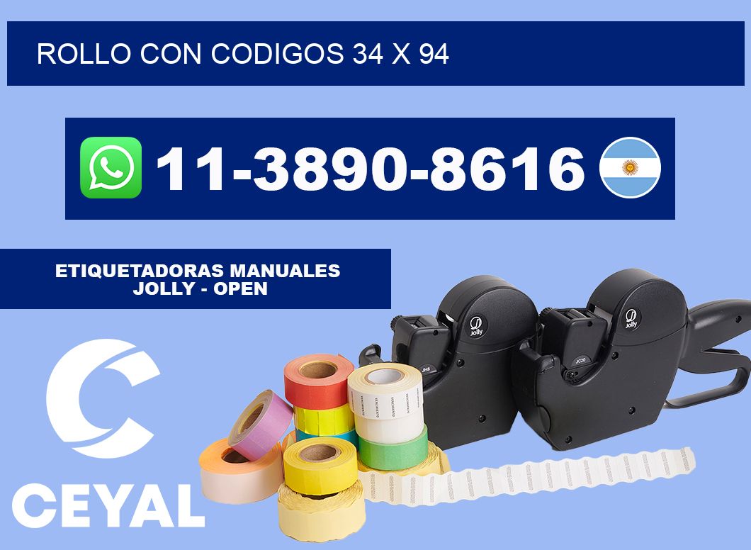 rollo con codigos 34 x 94