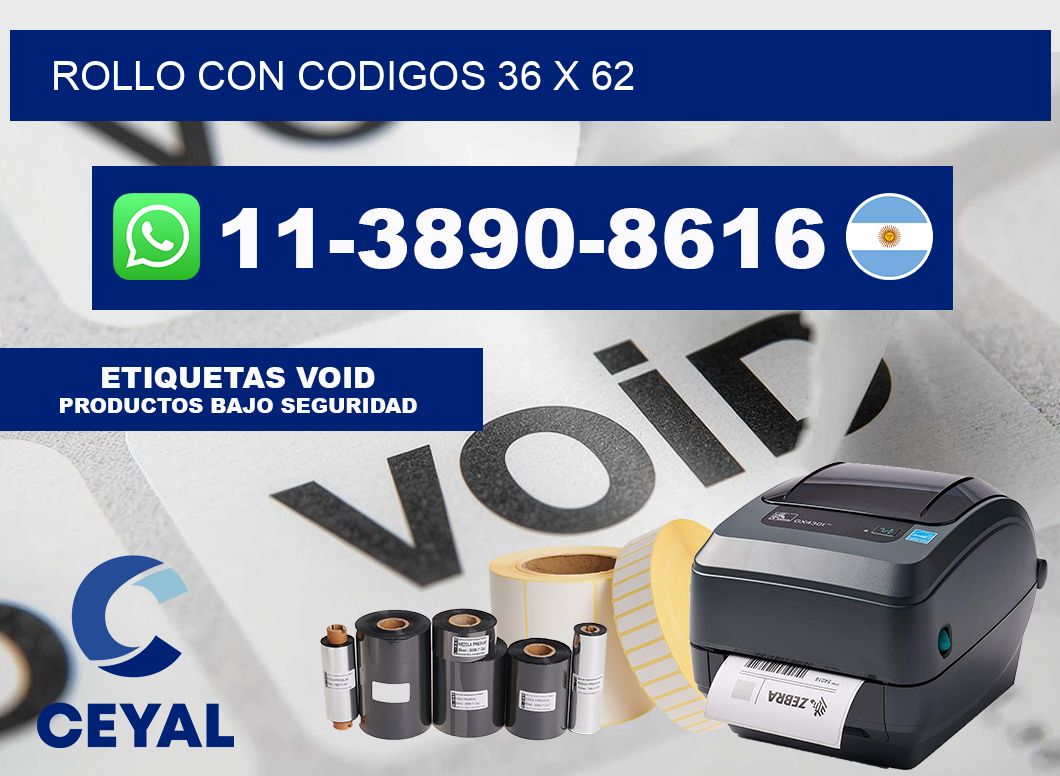 rollo con codigos 36 x 62