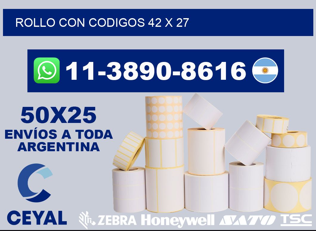 rollo con codigos 42 x 27