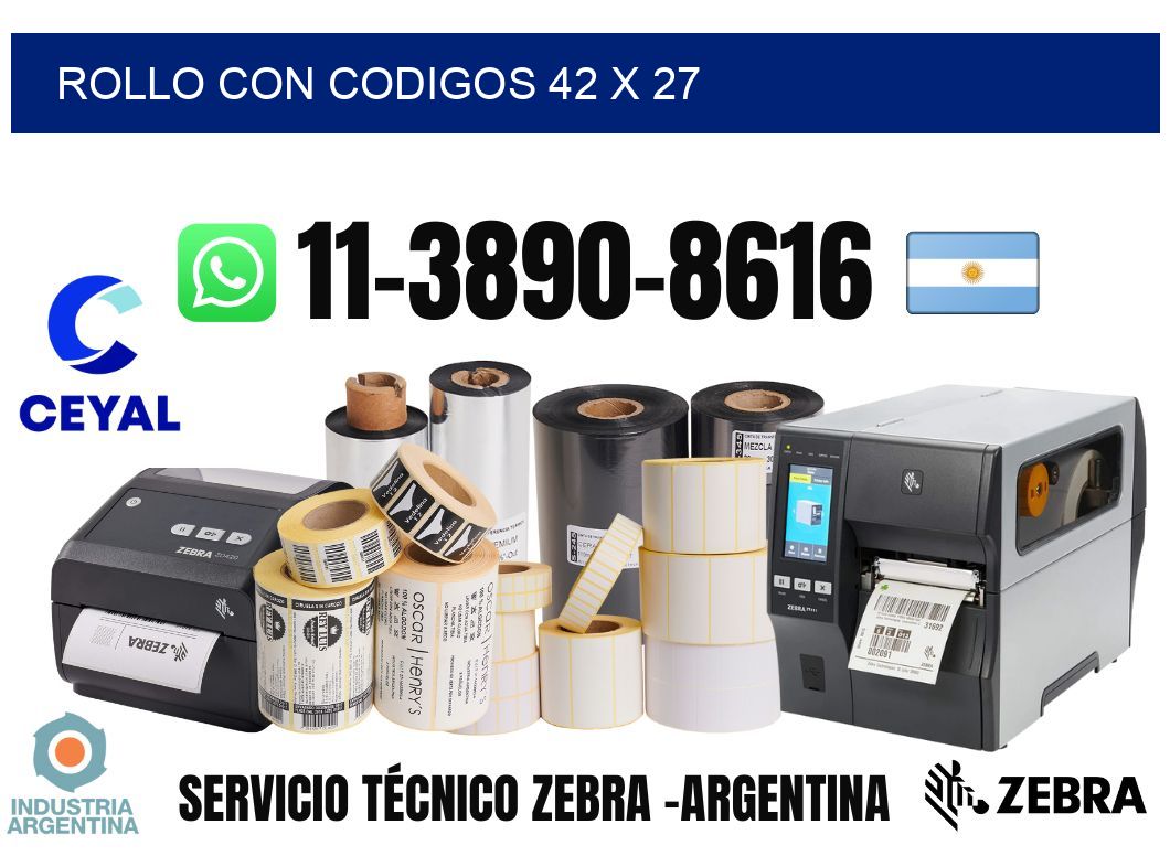 rollo con codigos 42 x 27