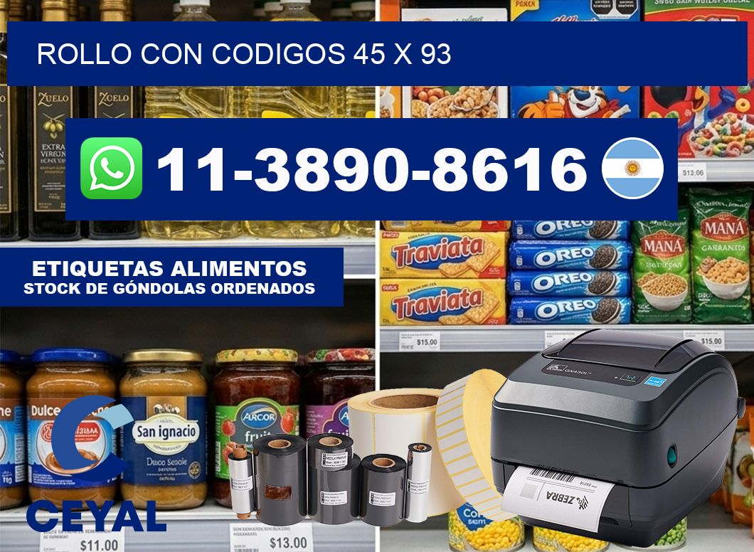 rollo con codigos 45 x 93