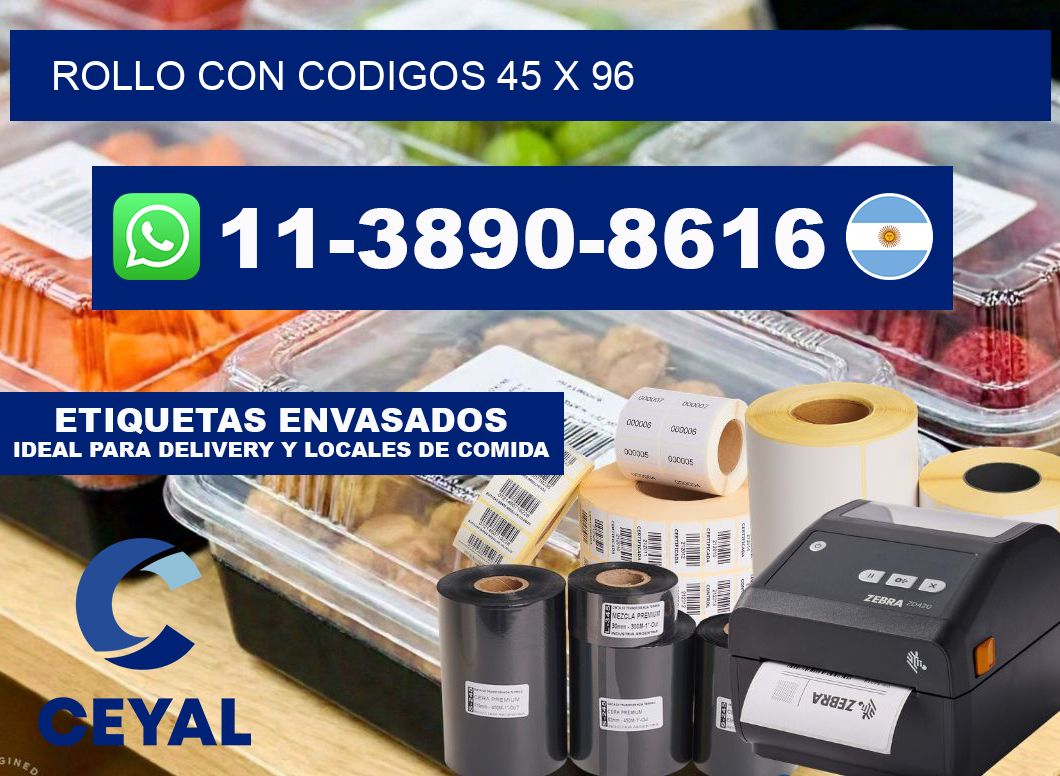 rollo con codigos 45 x 96