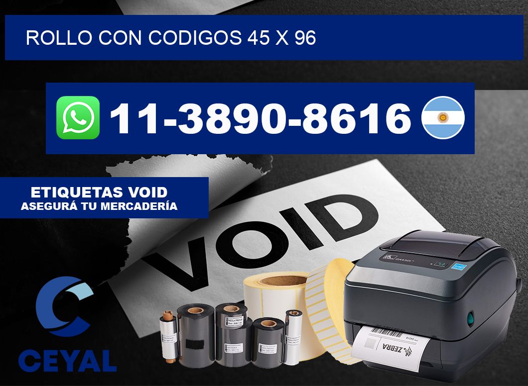 rollo con codigos 45 x 96
