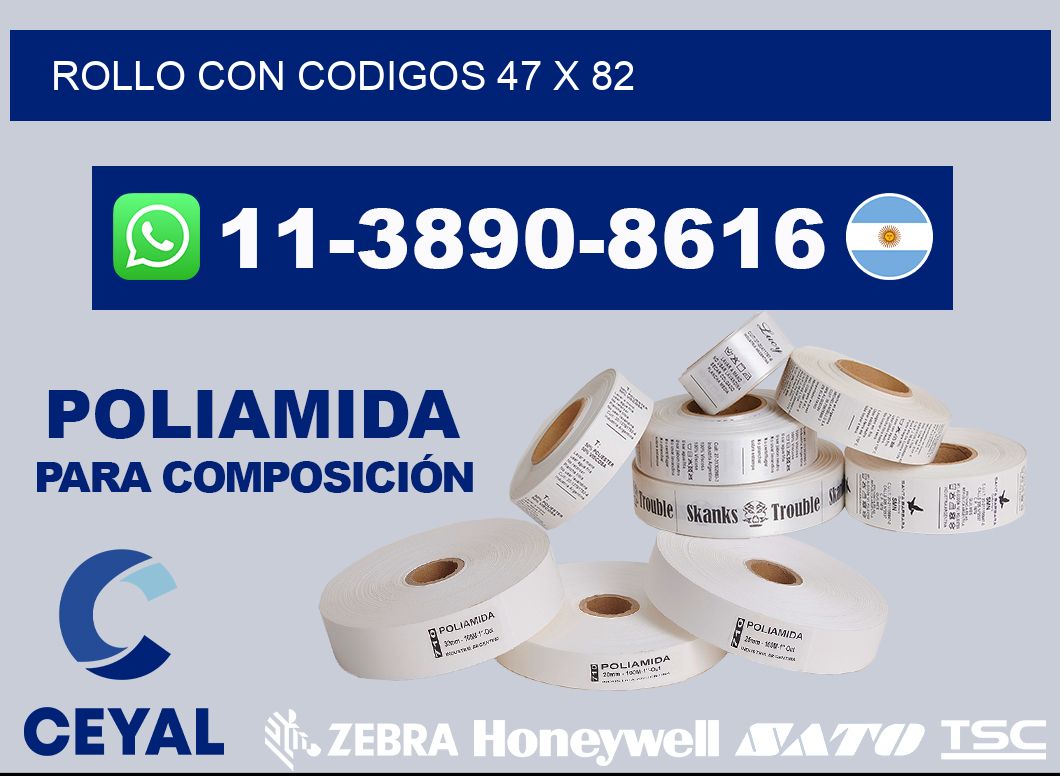 rollo con codigos 47 x 82