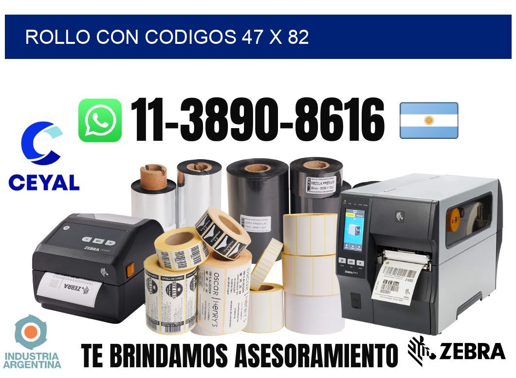 rollo con codigos 47 x 82
