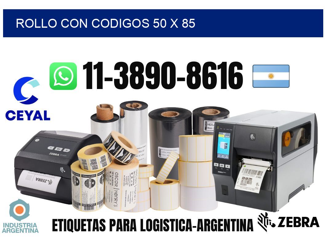 rollo con codigos 50 x 85
