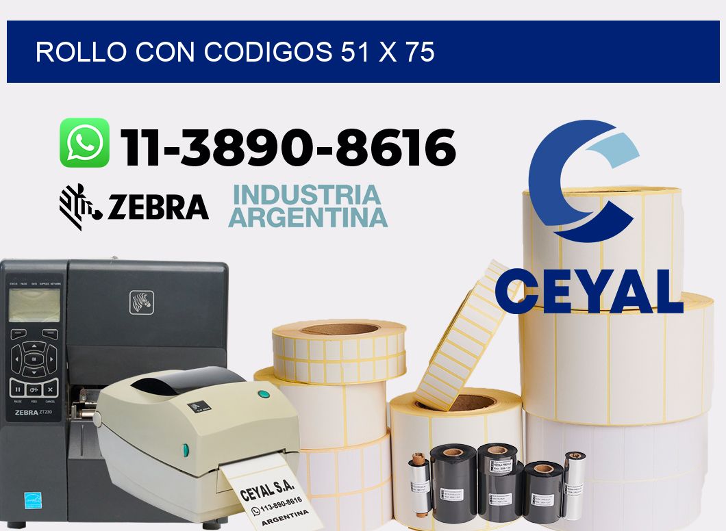 rollo con codigos 51 x 75