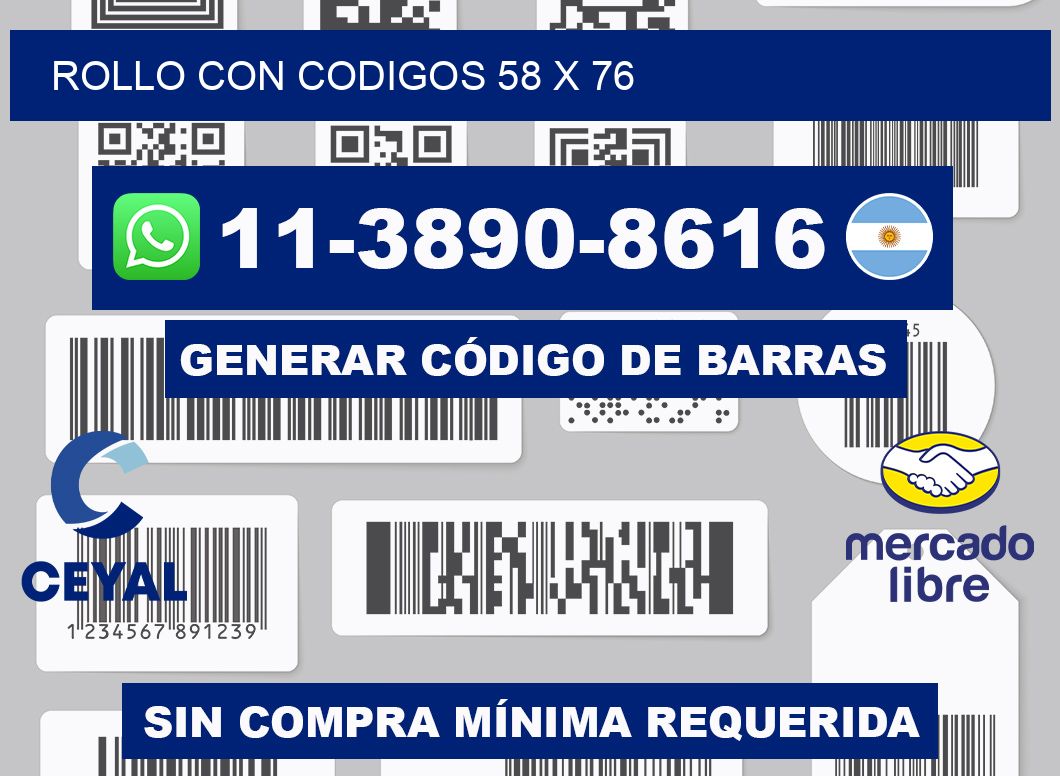 rollo con codigos 58 x 76