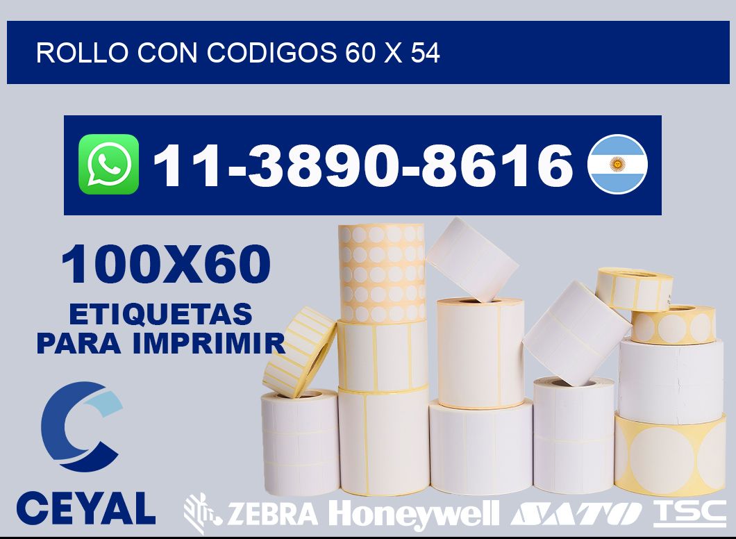 rollo con codigos 60 x 54