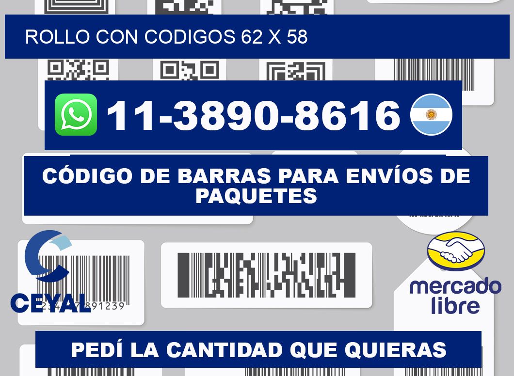 rollo con codigos 62 x 58