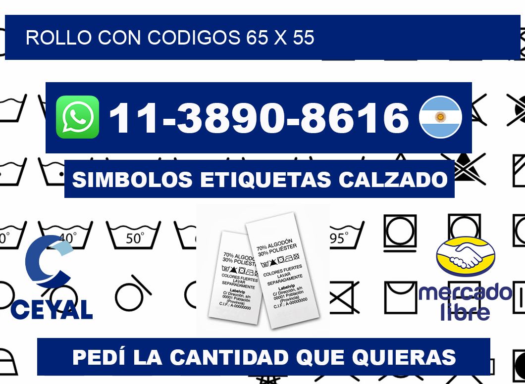 rollo con codigos 65 x 55