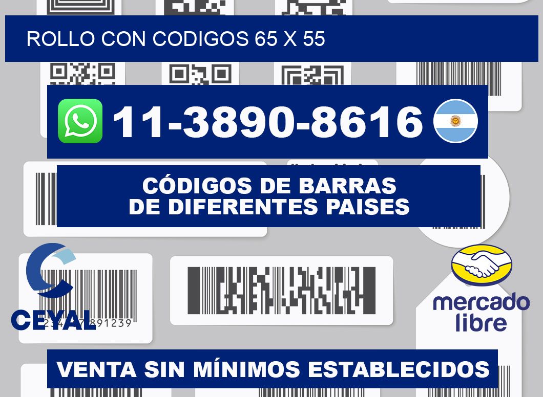 rollo con codigos 65 x 55