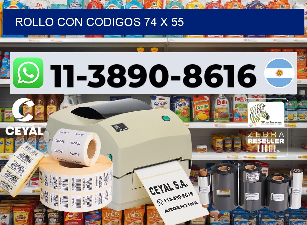 rollo con codigos 74 x 55