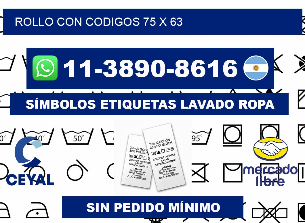 rollo con codigos 75 x 63
