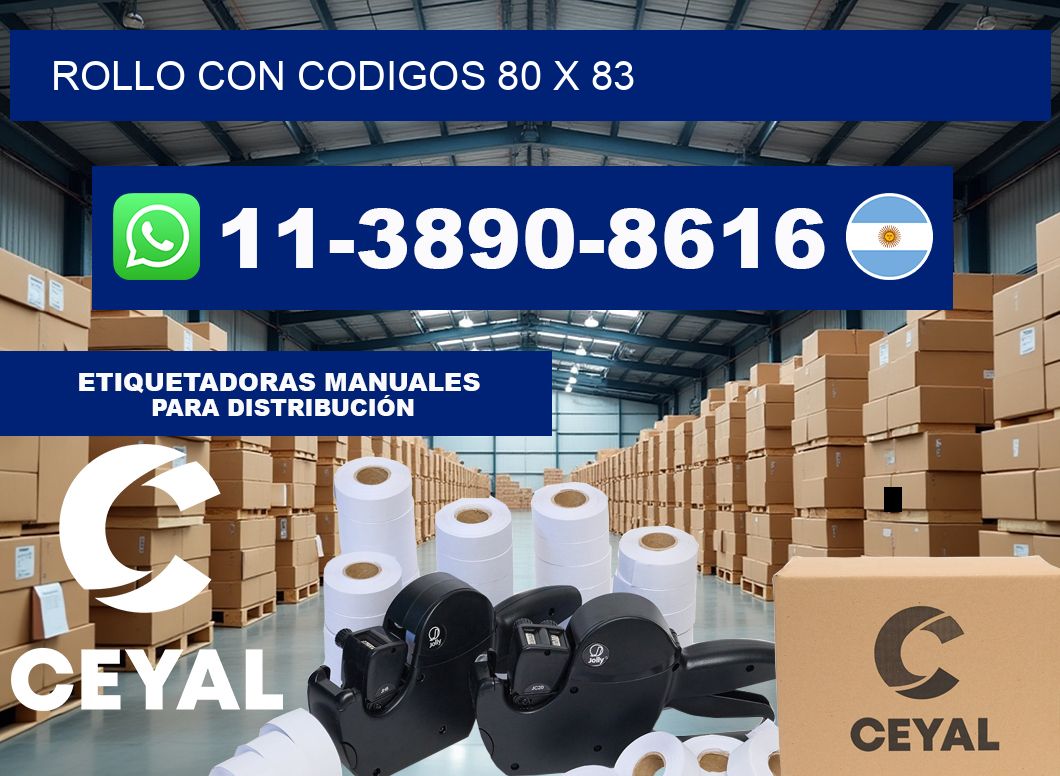 rollo con codigos 80 x 83