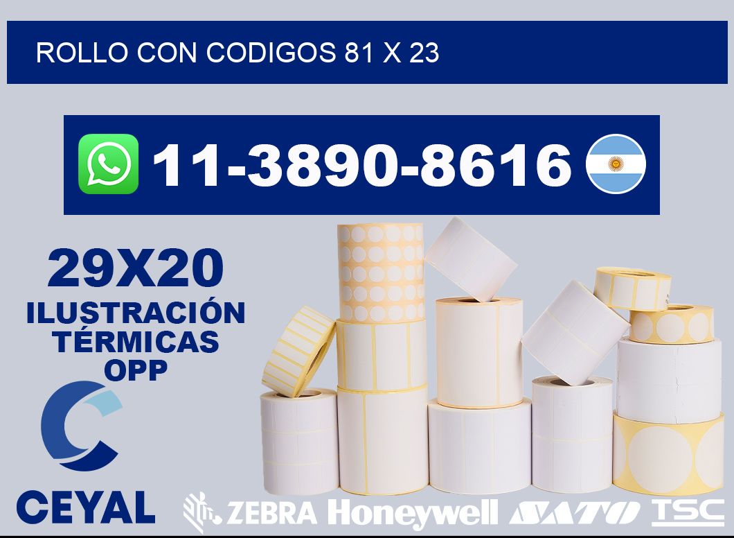 rollo con codigos 81 x 23