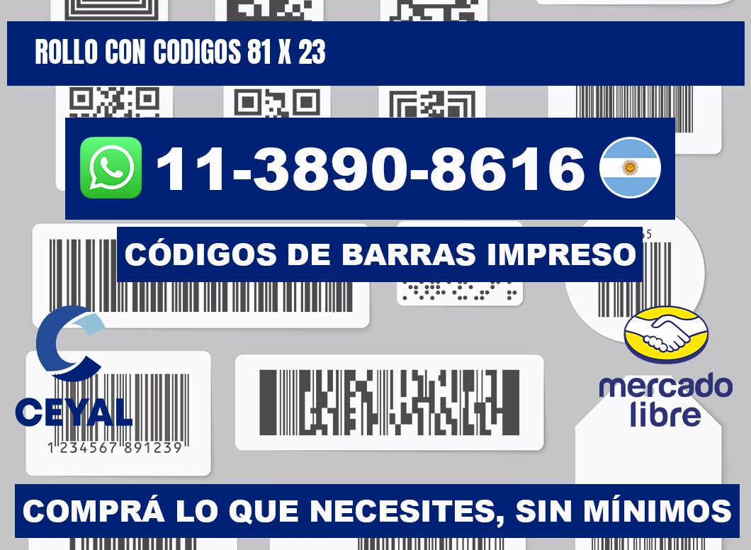 rollo con codigos 81 x 23