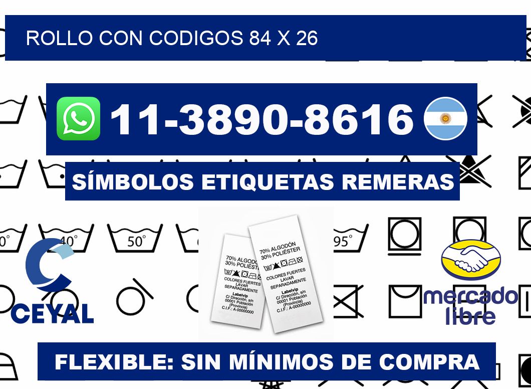 rollo con codigos 84 x 26
